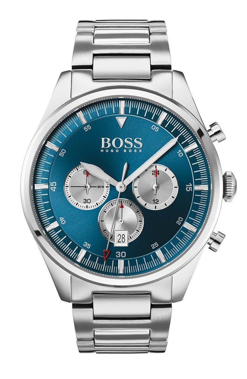  Shop Authentic Hugo Boss Pioneer Blue Dial Silver Steel Strap Watch for Men - 1513713 - Luxxuri