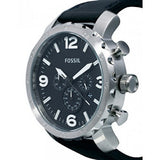 Shop Authentic Fossil Nate Chronograph Black Dial Black Leather Strap Watch for Men - JR1436 - Luxxuri