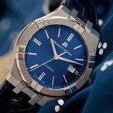  Shop Authentic Maurice Lacroix Aikon Automatic Blue Dial Blue Leather Strap Watch For Men - AI6008-ss001-430-1 - Luxxuri