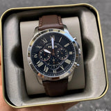  Shop Authentic Fossil Grant Chronograph Black Dial Brown Leather Strap Watch for Men - FS4813 - Luxxuri