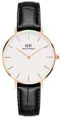  Shop Authentic Daniel Wellington Classic Petite Reading White Dial Black Leather Strap Watch For Women - DW00100229 - Luxxuri