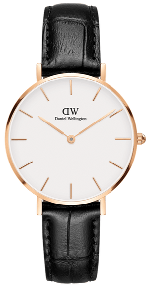  Shop Authentic Daniel Wellington Classic Petite Reading White Dial Black Leather Strap Watch For Women - DW00100229 - Luxxuri