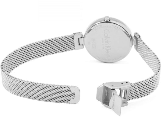  Shop Authentic Calvin Klein Authentic Black Dial Silver Mesh Bracelet Watch for Women - K8G23121 - Luxxuri