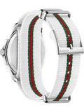  Shop Authentic Gucci G Timeless Quartz White DIal White NATO Strap Watch For Men - YA126322 - Luxxuri