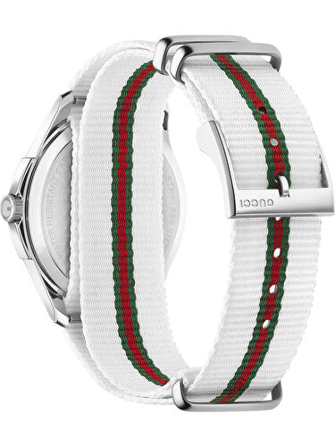  Shop Authentic Gucci G Timeless Quartz White DIal White NATO Strap Watch For Men - YA126322 - Luxxuri