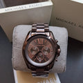  Shop Authentic Michael Kors Bradshaw Chronograph Brown Dial Brown Steel Strap Watch For Women - MK6247 - Luxxuri