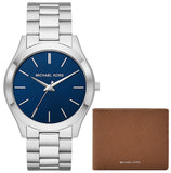  Shop Authentic Michael Kors Slim Runway Analog Blue Dial Silver Steel Strap Watch for Men - MK1060 - Luxxuri