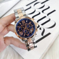 Michael Kors Bradshaw Blue Dial Two Tone Steel Strap Watch for Women - MK5606