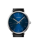  Shop Authentic Calvin Klein High Noon Quartz Blue Dial Black Leather Strap Watch for Men - K8M211CN - Luxxuri