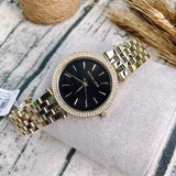  Shop Authentic Michael Kors Mini Darci Quartz Black Dial Gold Steel Strap Watch For Women - MK3738 - Luxxuri