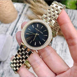  Shop Authentic Michael Kors Mini Darci Quartz Black Dial Gold Steel Strap Watch For Women - MK3738 - Luxxuri