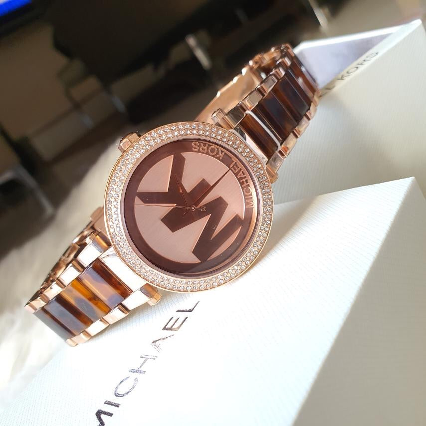  Shop Authentic Michael Kors Parker Chronograph Gold Dial Two Tone Steel Strap Watch for Women - MK6109 - Luxxuri