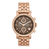  Shop Authentic Fossil Boyfriend Chronograph Brown Dial Rose Gold Steel Strap Watch for Women - ES3494 - Luxxuri