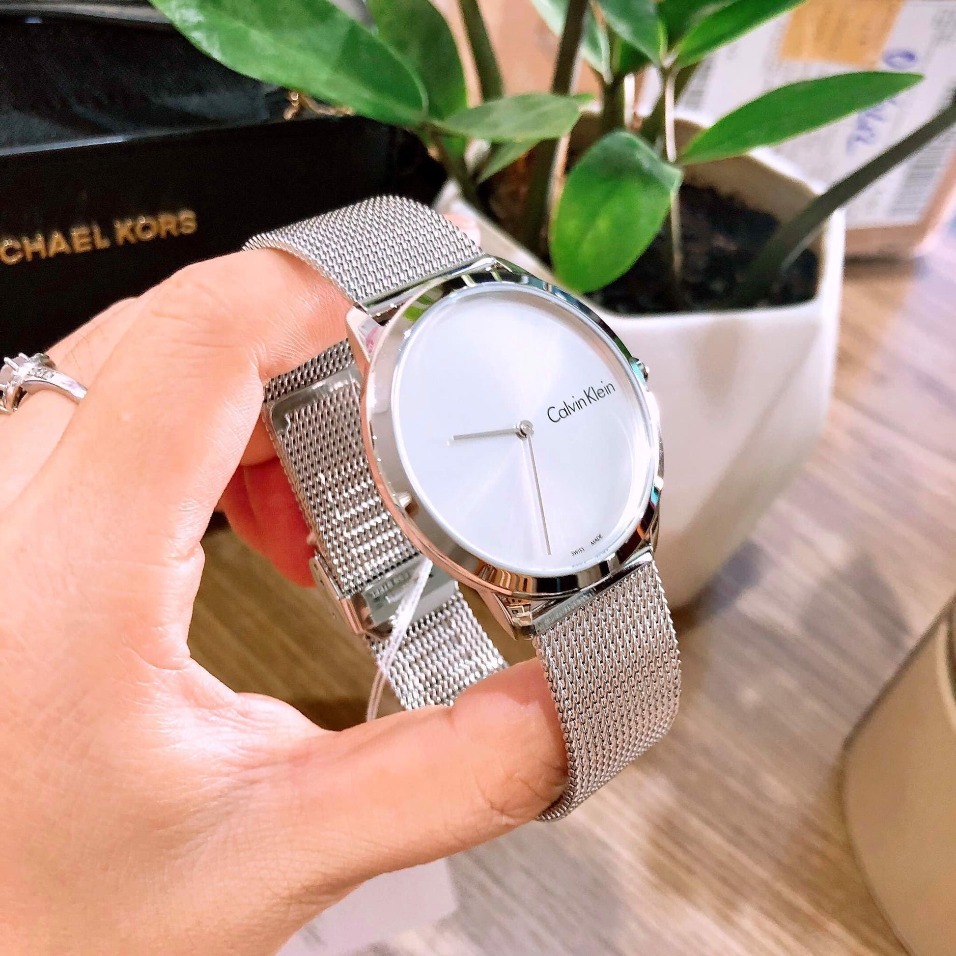  Shop Authentic Calvin Klein Minimal Silver Dial Silver Mesh Bracelet Watch for Men - K3M211Y6 - Luxxuri
