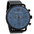  Shop Authentic Emporio Armani Aviator Chronograph Blue Dial Black Mesh Bracelet Watch For Men - AR11201 - Luxxuri