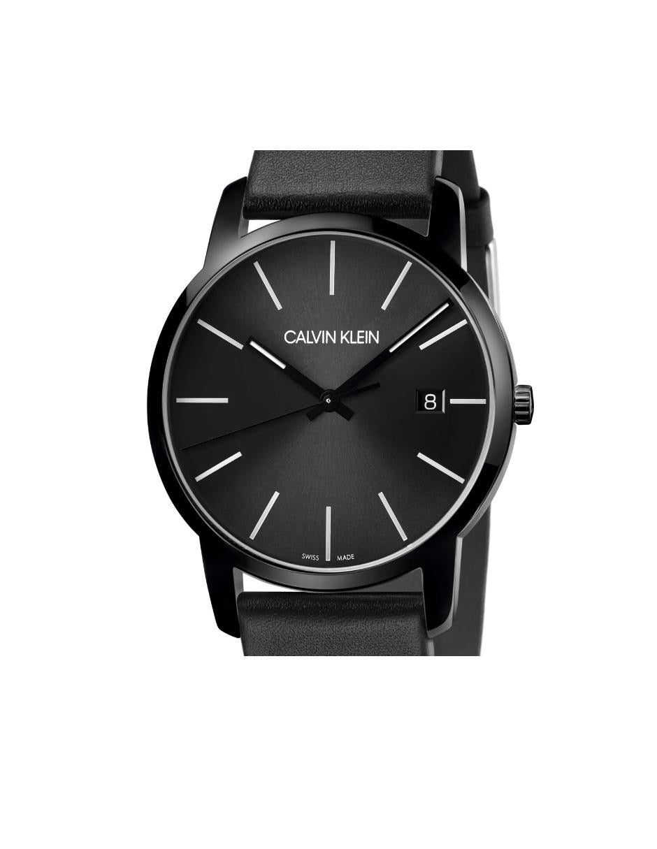  Shop Authentic Calvin Klein City Quartz Black Dial Black Leather Strap Watch for Men - K2G2G4CX - Luxxuri