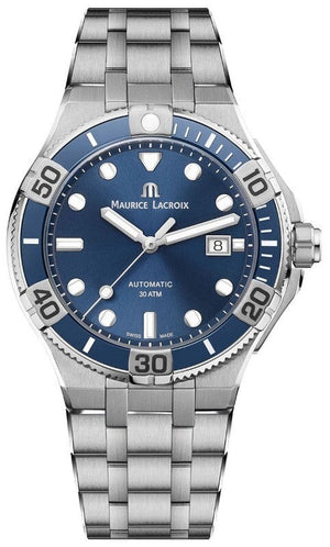  Shop Authentic Maurice Lacroix Aikon Venturer Blue Dial Silver Steel Strap Watch for Men - AI6058-SS002-430-1 - Luxxuri
