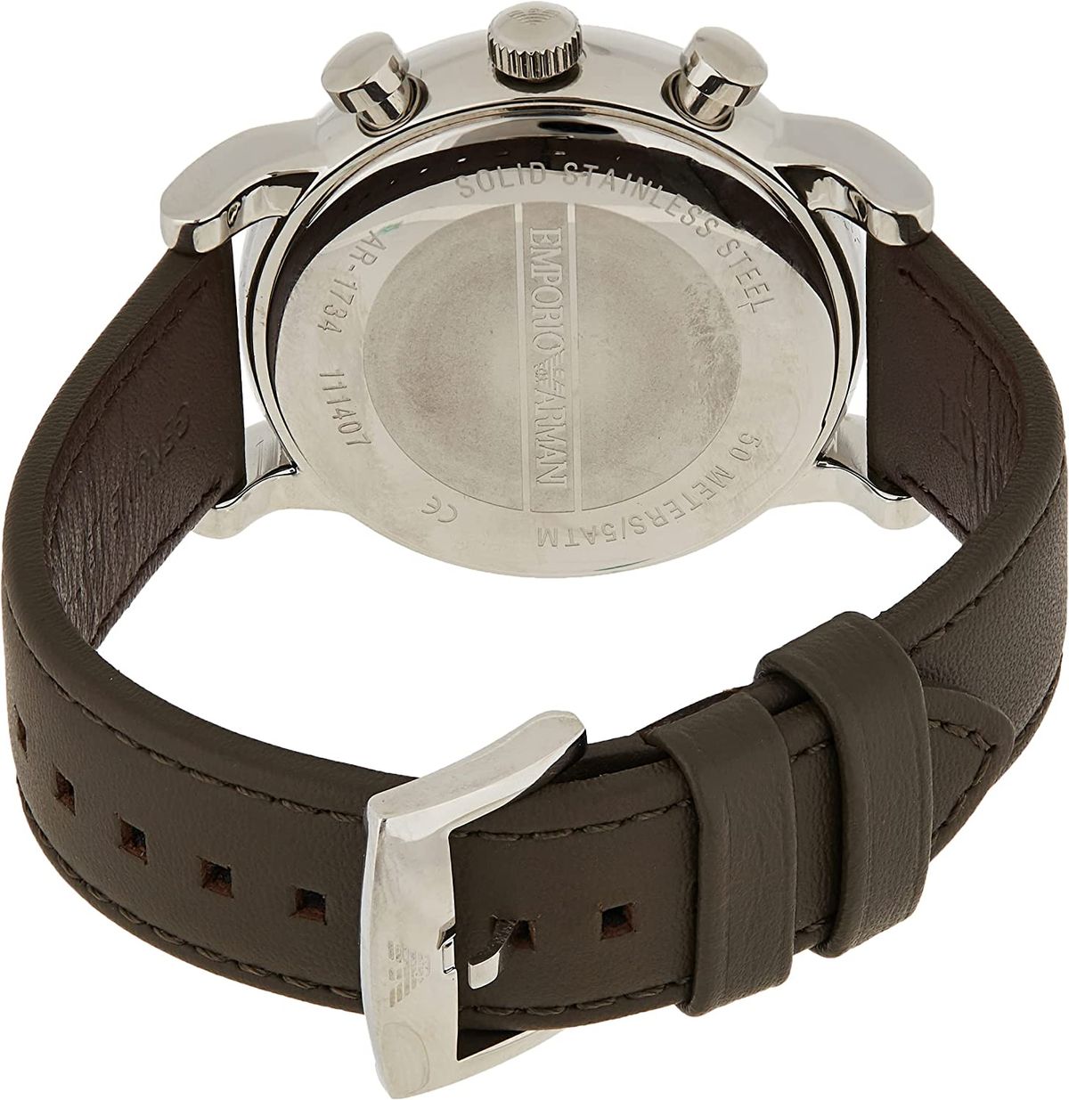  Shop Authentic Emporio Armani Classic Chronograph Brown Dial Brown Leather Strap Watch For Men - AR1734 - Luxxuri