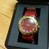  Shop Authentic Marc Jacobs Amy Red Dial Burgundy Leather Strap Watch for Women - MBM1152 - Luxxuri
