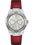  Shop Authentic Guess Limelight Quartz Diamonds White Dial Red Leather Strap Watch For Women - W0775L11 - Luxxuri