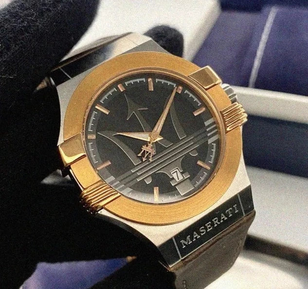 Shop Authentic Maserati Potenza Black Dial Brown Leather Strap Watch For Men - R8851108014 - Luxxuri