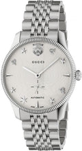 Shop Authentic Gucci G Timeless Automatic Silver Dial Silver Steel Strap Watch for Men - YA126354 - Luxxuri