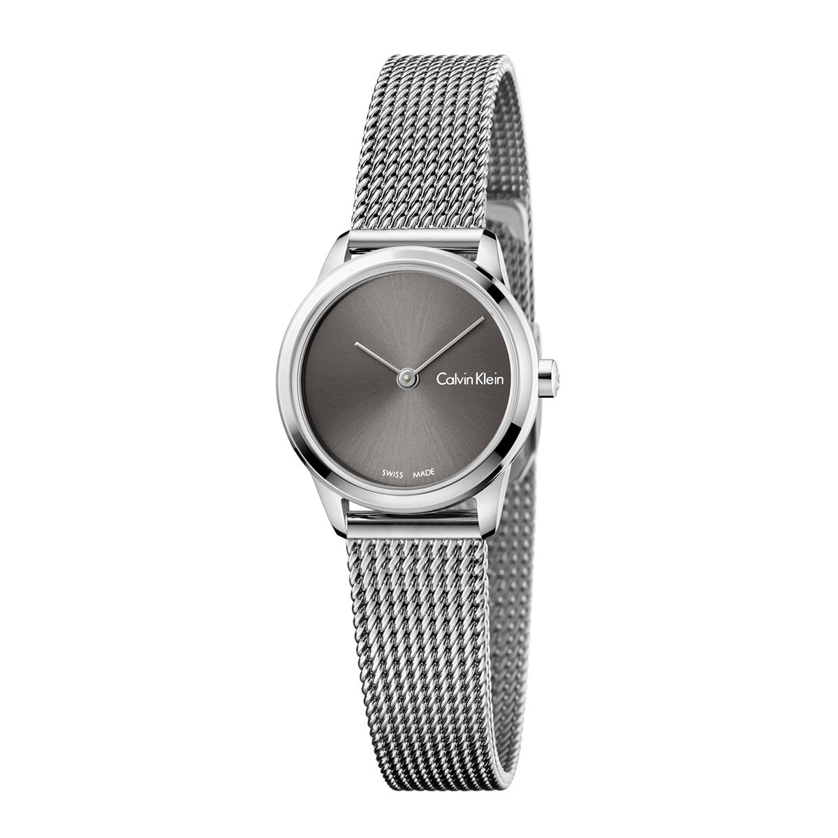  Shop Authentic Calvin Klein Minimal Grey Dial Silver Mesh Bracelet Watch for Women - K3M231Y3 - Luxxuri