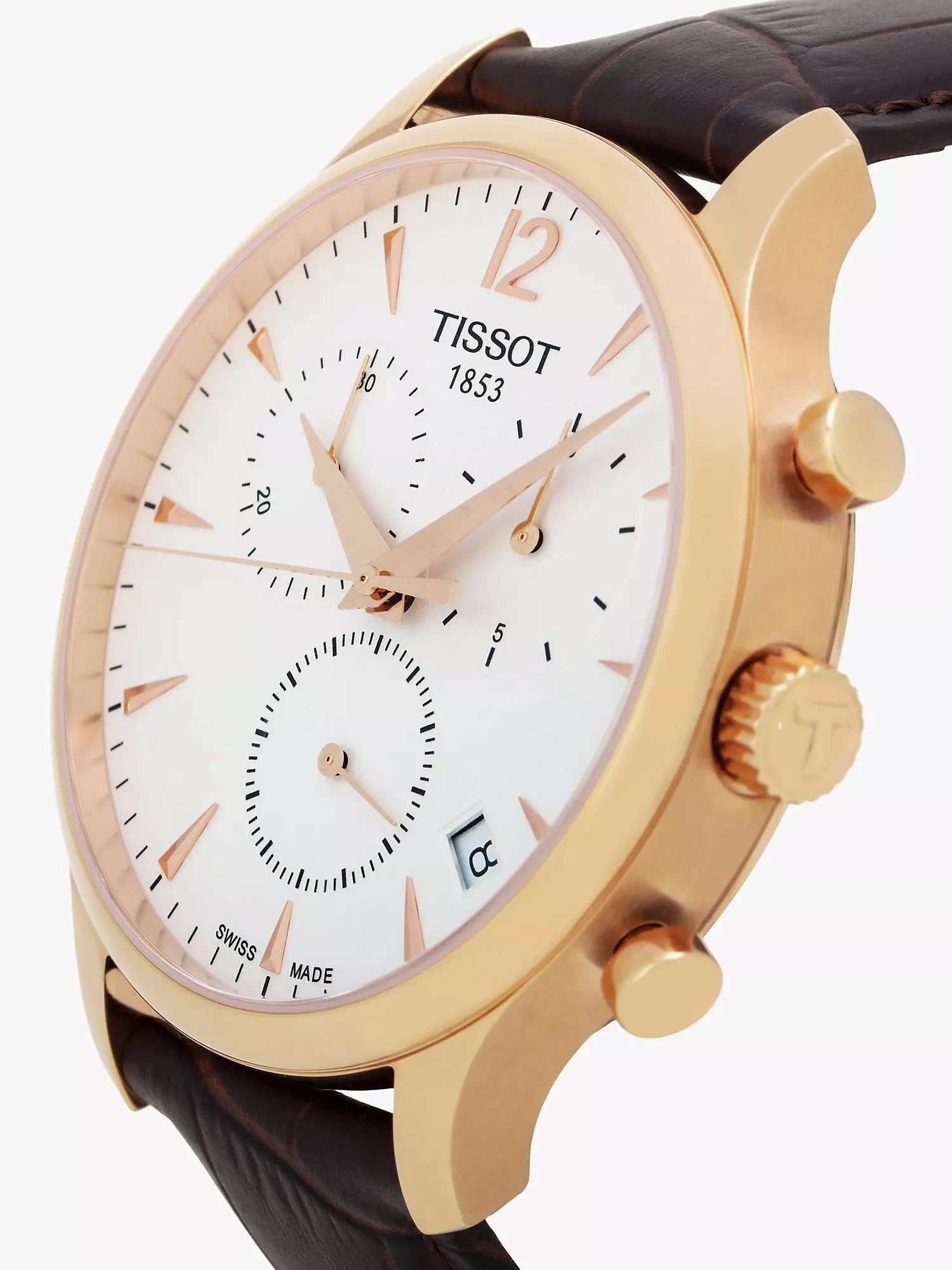  Shop Authentic Tissot T Classic Tradition Chronograph White Dial Brown Leather Strap Watch For Men - T063.617.36.037.00 - Luxxuri