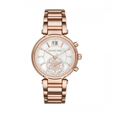  Shop Authentic Michael Kors Sawyer Mother of Pearl White Dial Rose Gold Steel Strap Watch for Women - MK6282 - Luxxuri