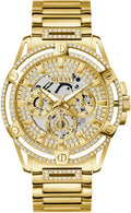 Guess Queen Quartz Gold Dial Gold Steel Strap Watch For Men - GW0497G2