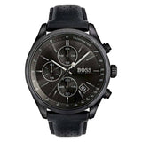  Shop Authentic Hugo Boss Grand Prix Black Dial Black Leather Strap Watch for Men - 1513474 - Luxxuri