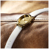  Shop Authentic Guess G-Twist Gold Dial White Rubber Strap Watch for Women - W0911L7 - Luxxuri