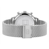  Shop Authentic Tommy Hilfiger Spencer Skeleton Black Dial Silver Mesh Bracelet Watch for Men - 1791643 - Luxxuri