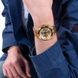  Shop Authentic Guess Continental Gold Dial Gold Steel Strap Watch For Men - GW0260G4 - Luxxuri