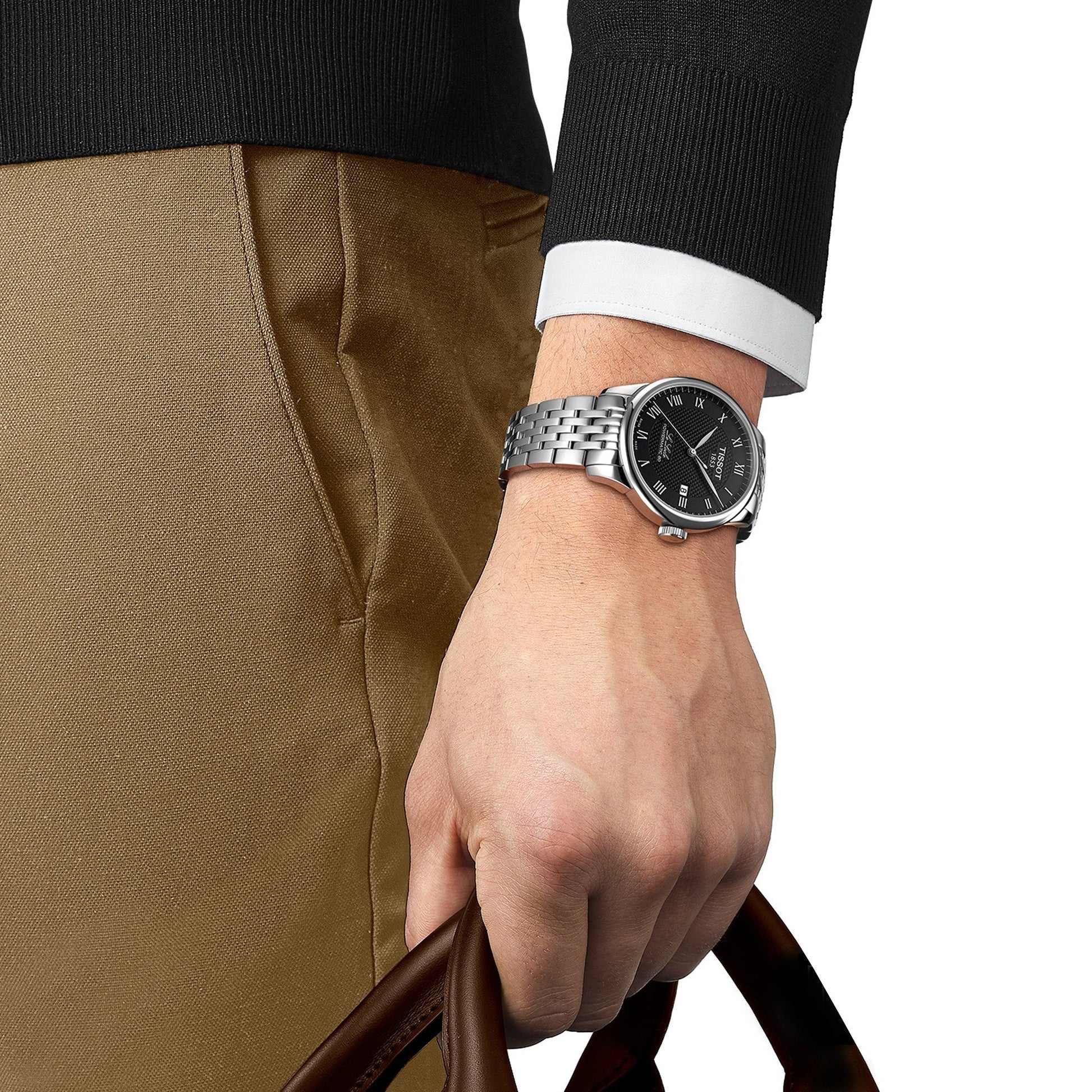  Shop Authentic Tissot Le Locle Powermatic 80 Black Dial Silver Steel Strap Watch For Men - T006.407.11.052.00 - Luxxuri