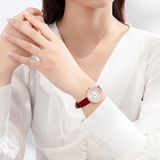  Shop Authentic Emporio Armani Two-Hand Analog White Dial Red Leather Strap Watch For Women - AR11532 - Luxxuri