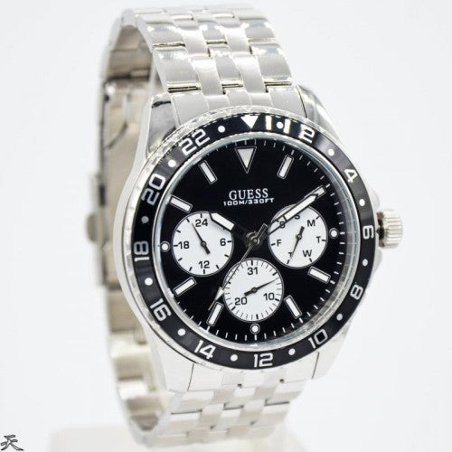  Shop Authentic Guess Odyssey Black Dial Silver Steel Strap Watch For Men - W1107G1 - Luxxuri