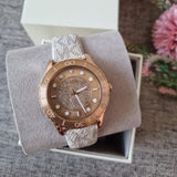  Shop Authentic Michael Kors Runway Quartz Rose Gold Dial White Leather Strap Watch For Women - MK6980 - Luxxuri