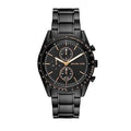 Michael Kors Warren Chronograph Black Dial Black Steel Strap Watch For Men - MK9113