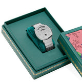  Shop Authentic Gucci Grip Quartz Silver Dial Silver Steel Strap Watch For Women - YA157410 - Luxxuri