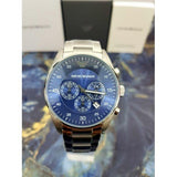  Shop Authentic Emporio Armani Sportivo Chronograph Blue Dial Silver Steel Strap Watch For Men - AR5860 - Luxxuri