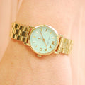  Shop Authentic Marc Jacobs Baker Mint Green Dial Gold Steel Strap Watch for Women - MBM3284 - Luxxuri