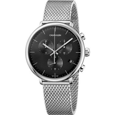  Shop Authentic Calvin Klein High Noon Chronograph Black Dial Silver Mesh Bracelet Watch for Men - K8M27121 - Luxxuri