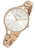  Shop Authentic Calvin Klein Graphic Silver Dial Rose Gold Steel Strap Watch for Women - K7E23646 - Luxxuri