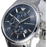  Shop Authentic Emporio Armani Renato Chronograph Blue Dial Silver Steel Strap Watch For Men - AR11164 - Luxxuri