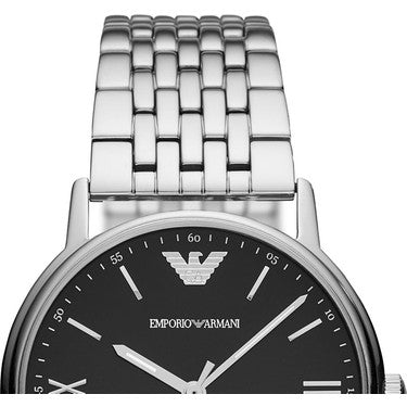  Shop Authentic Emporio Armani Kappa Black Dial Silver Steel Strap Watch For Men - AR11152 - Luxxuri