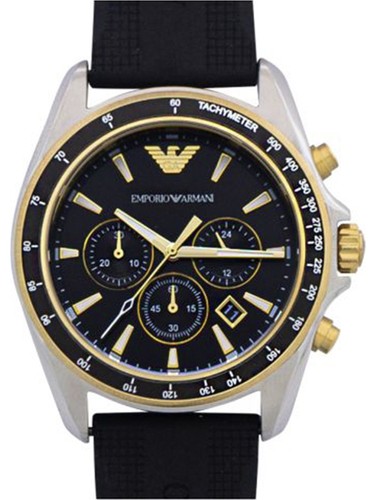  Shop Authentic Emporio Armani Sigma Chronograph lack Dial Black Rubber Strap Watch For Men - AR80003 - Luxxuri
