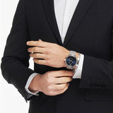  Shop Authentic Emporio Armani Luigi Chronograph Blue Dial Silver Mesh Bracelet Watch For Men - AR80038 - Luxxuri