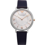  Shop Authentic Emporio Armani Kappa White Mother of Pearl Dial Black Leather Strap Watch For Women - AR2509 - Luxxuri