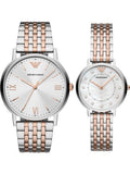  Shop Authentic Emporio Armani Kappa Quartz Silver Dial Two Tone Mesh Bracelet Watch For Men - AR11093 - Luxxuri